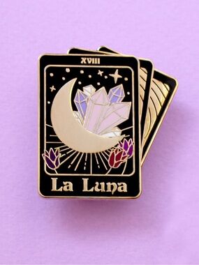 La Luna Tarot Card Enamel Pin
